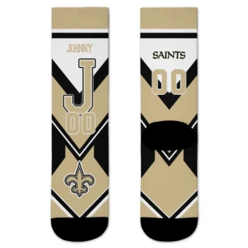 New Orleans Saints Socks Customized Arrow Blocks Gold Best Selling