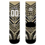 New Orleans Saints Socks Customized Leopard Print Gold Black Best Selling
