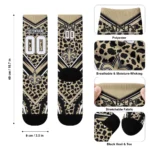 New Orleans Saints Socks Customized Leopard Print Gold Black Best Selling