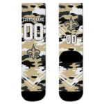 New Orleans Saints Socks Personalized Woodland Camo Gold Best Selling