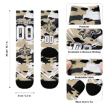 New Orleans Saints Socks Personalized Woodland Camo Gold Best Selling