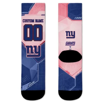 New York Giants Socks Custom Geometric Tech Blue Best Selling