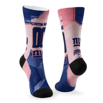 New York Giants Socks Custom Geometric Tech Blue Fashion Forward