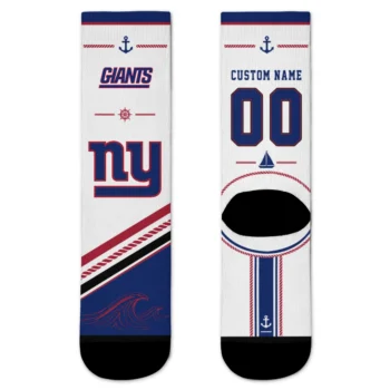 New York Giants Socks - Customized Nautical Icons Blue White