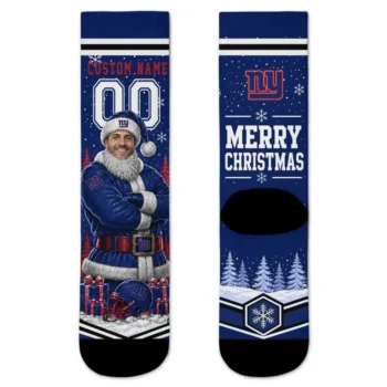 New York Giants Socks Customized Snowy Scene Blue White Best Selling