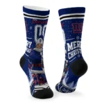 New York Giants Socks Customized Snowy Scene Blue White Best Selling