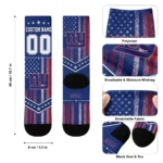 New York Giants Socks Customized Star Stripes Blue White Best Selling