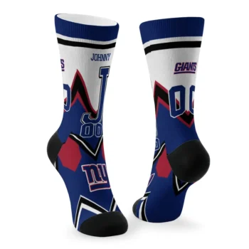 New York Giants Socks Personalized Arrow Blocks Blue Fashion Forward