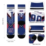 New York Giants Socks Personalized Arrow Blocks Blue Best Selling