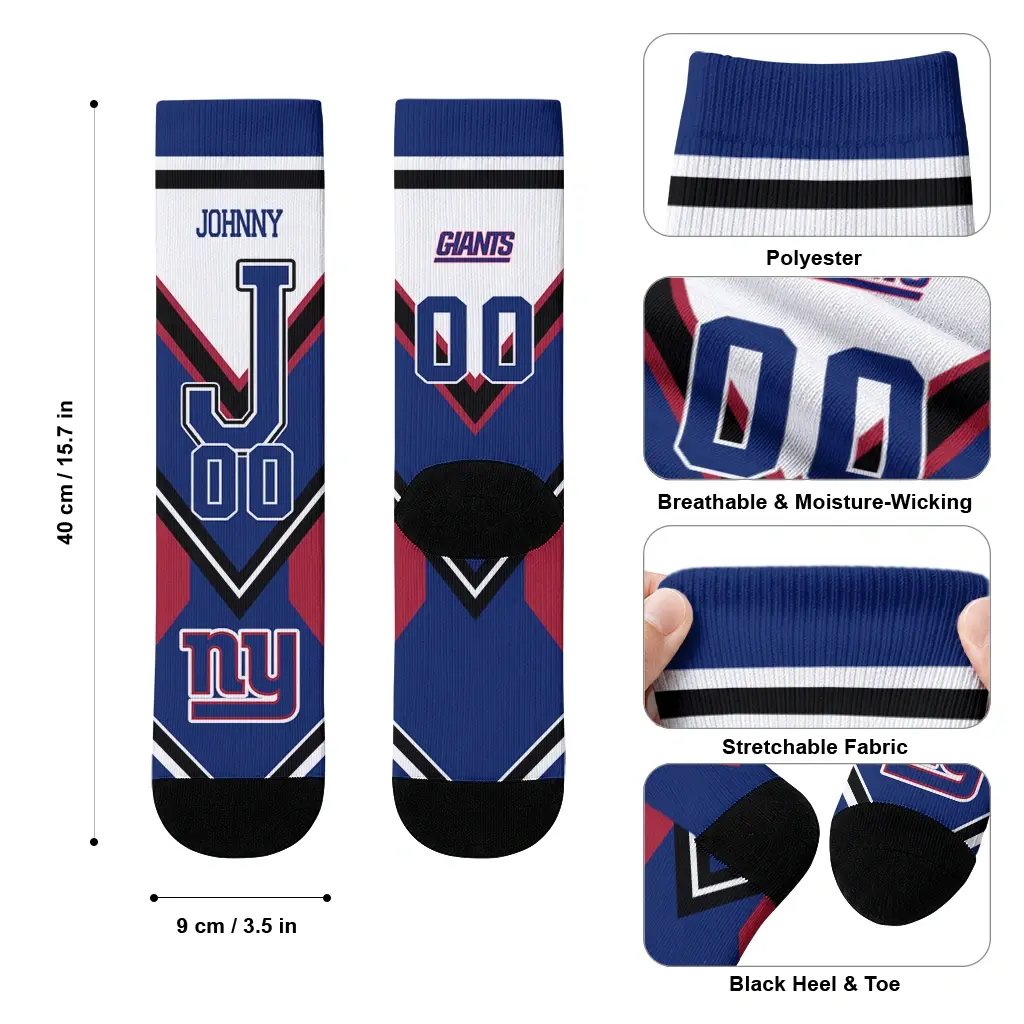 New York Giants Socks Personalized Arrow Blocks Blue High Quality New York Giants Socks Personalized Arrow Blocks Blue High Quality