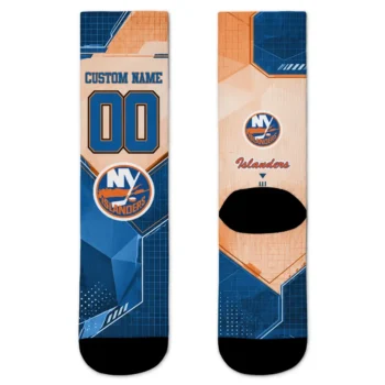 New York Islanders Socks Custom Geometric Tech Blue Best Selling