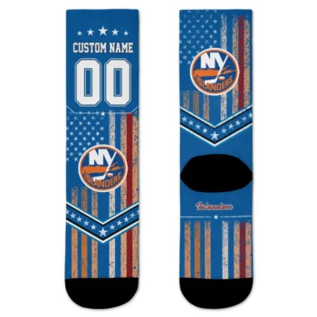 New York Islanders Socks Customized Star Stripes Blue White Best Selling