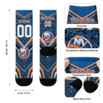 New York Islanders Socks Personalized Leopard Print Blue Black Best Selling