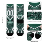 New York Jets Socks Custom Leopard Print Green Black Best Selling