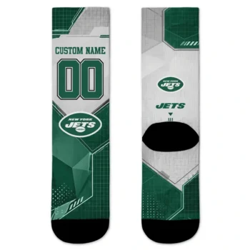 New York Jets Socks Customized Geometric Tech Green Best Selling