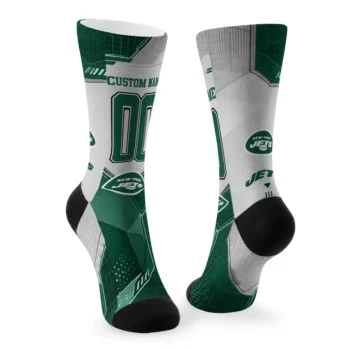New York Jets Socks Customized Geometric Tech Green Fashion Forward