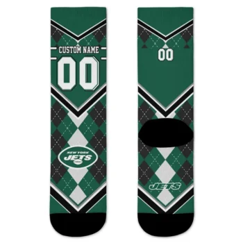 New York Jets Socks Personalized Argyle Pattern Green Best Selling