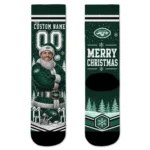 New York Jets Socks Personalized Snowy Scene Green White Best Selling