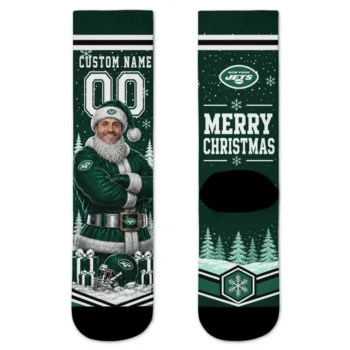 New York Jets Socks Personalized Snowy Scene Green White Best Selling