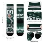 New York Jets Socks Personalized Snowy Scene Green White Best Selling