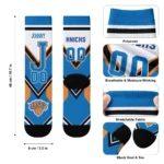 New York Knicks Socks Custom Arrow Blocks Blue Best Selling
