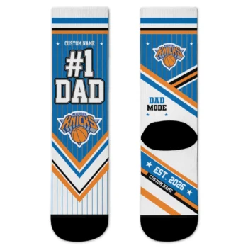 New York Knicks Socks - Custom Pinstripe Chevron Blue White
