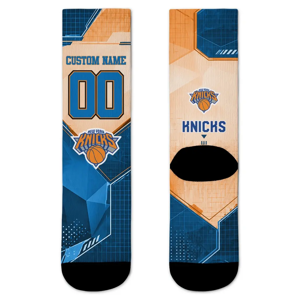 New York Knicks Socks Customized Geometric Tech Blue Best Selling New York Knicks Socks Customized Geometric Tech Blue Best Selling
