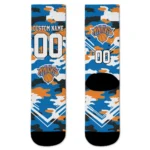 New York Knicks Socks Customized Woodland Camo Blue Best Selling