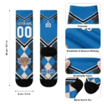 New York Knicks Socks Personalized Argyle Pattern Blue Best Selling
