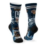 New York Knicks Socks Personalized Snowy Scene Blue White Best Selling