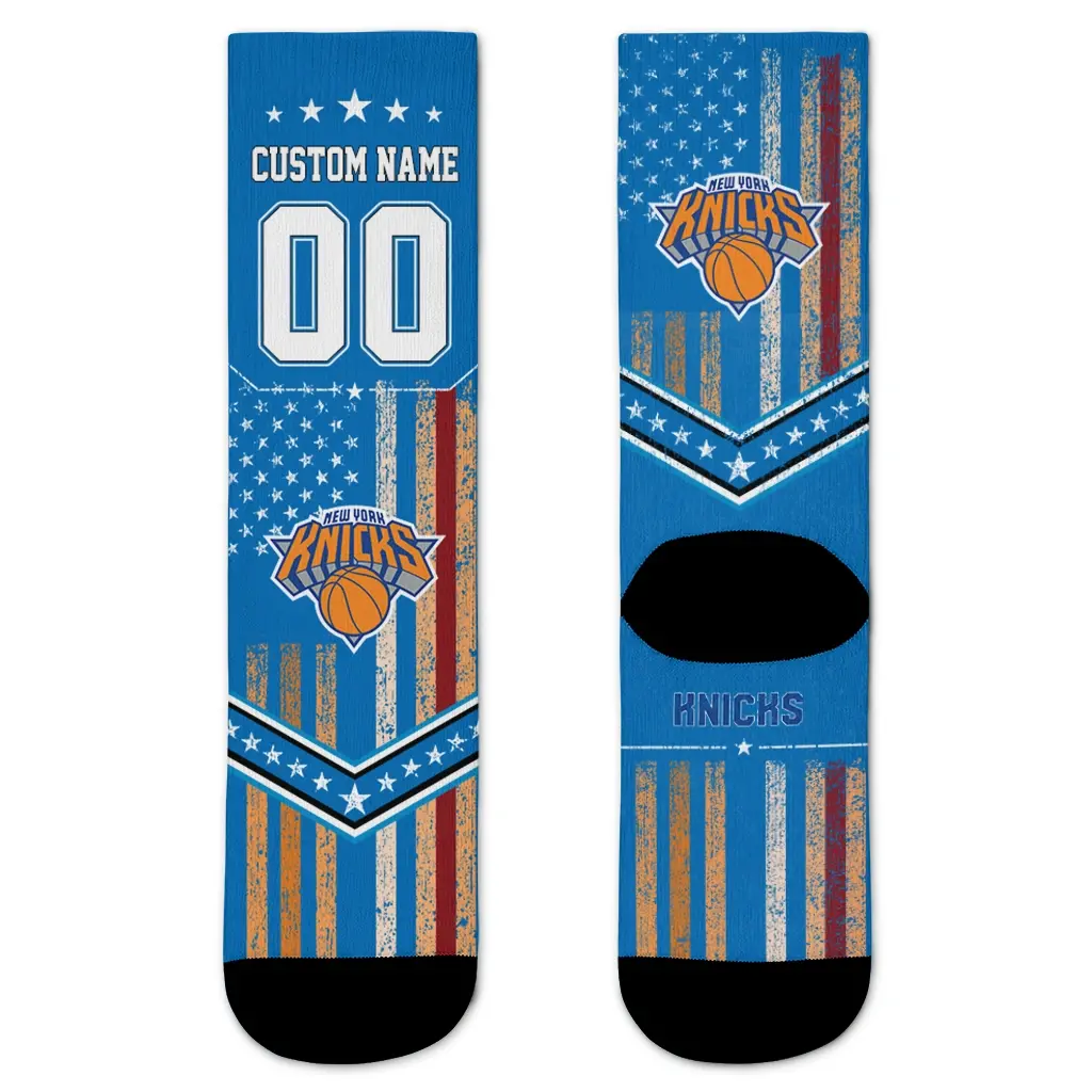 New York Knicks Socks Personalized Star Stripes Blue White Best Selling New York Knicks Socks Personalized Star Stripes Blue White Best Selling
