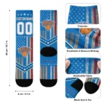 New York Knicks Socks Personalized Star Stripes Blue White Best Selling