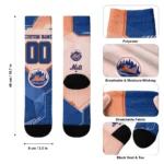 New York Mets Socks Custom Geometric Tech Blue Best Selling