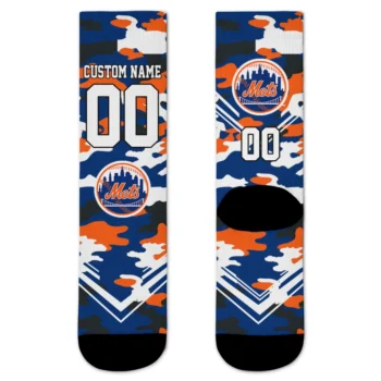 New York Mets Socks - Custom Woodland Camo Blue