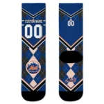 New York Mets Socks Customized Argyle Pattern Blue Best Selling