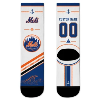 New York Mets Socks - Customized Nautical Icons Blue White