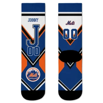 New York Mets Socks Personalized Arrow Blocks Blue Best Selling