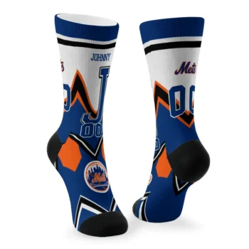 New York Mets Socks Personalized Arrow Blocks Blue Fashion Forward