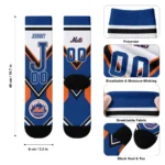 New York Mets Socks Personalized Arrow Blocks Blue Best Selling