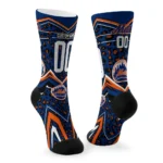 New York Mets Socks Personalized Leopard Print Blue Black Best Selling