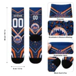 New York Mets Socks Personalized Leopard Print Blue Black Best Selling