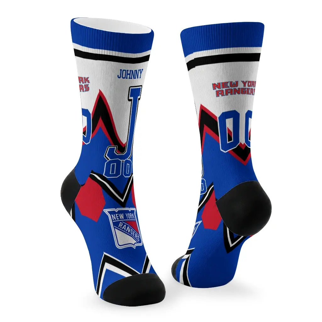 New York Rangers Socks Custom Arrow Blocks Blue Fashion Forward New York Rangers Socks Custom Arrow Blocks Blue Fashion Forward
