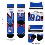 New York Rangers Socks Custom Arrow Blocks Blue Best Selling
