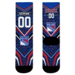 New York Rangers Socks Custom Leopard Print Blue Black Best Selling