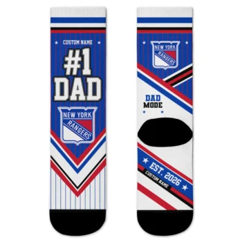 New York Rangers Socks - Custom Pinstripe Chevron Blue White