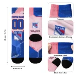 New York Rangers Socks Customized Geometric Tech Blue Best Selling