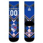 New York Rangers Socks Personalized Argyle Pattern Blue Best Selling
