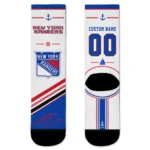 New York Rangers Socks - Personalized Nautical Icons Blue White
