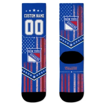 New York Rangers Socks Personalized Star Stripes Blue White Best Selling