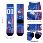 New York Rangers Socks Personalized Star Stripes Blue White Best Selling